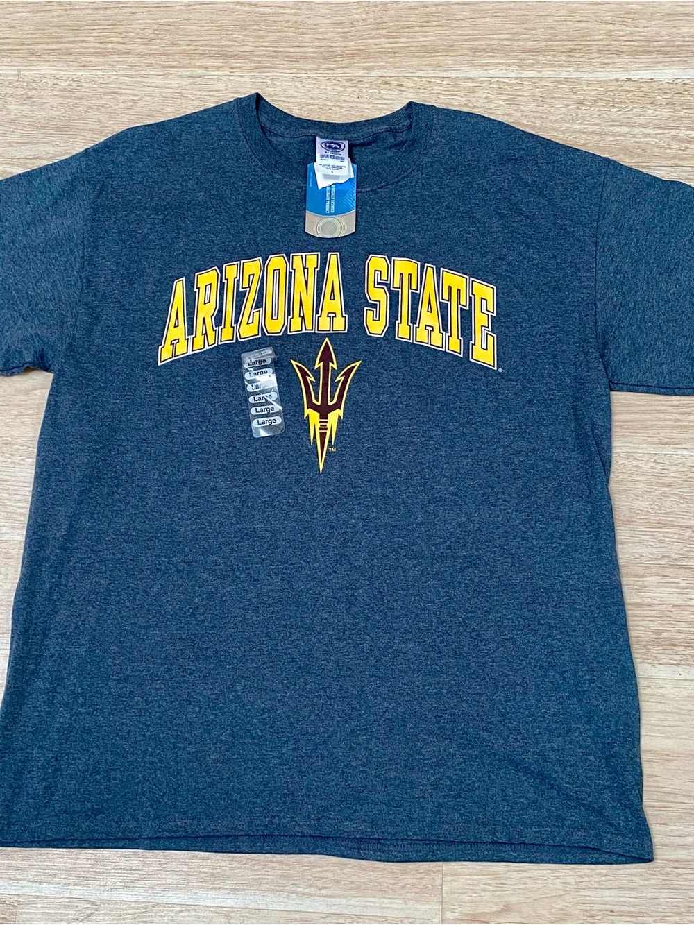 ASU Sun Devils T-Shirt Mens Large Grey Short Sleeve Arizona State New Agenda Tee
